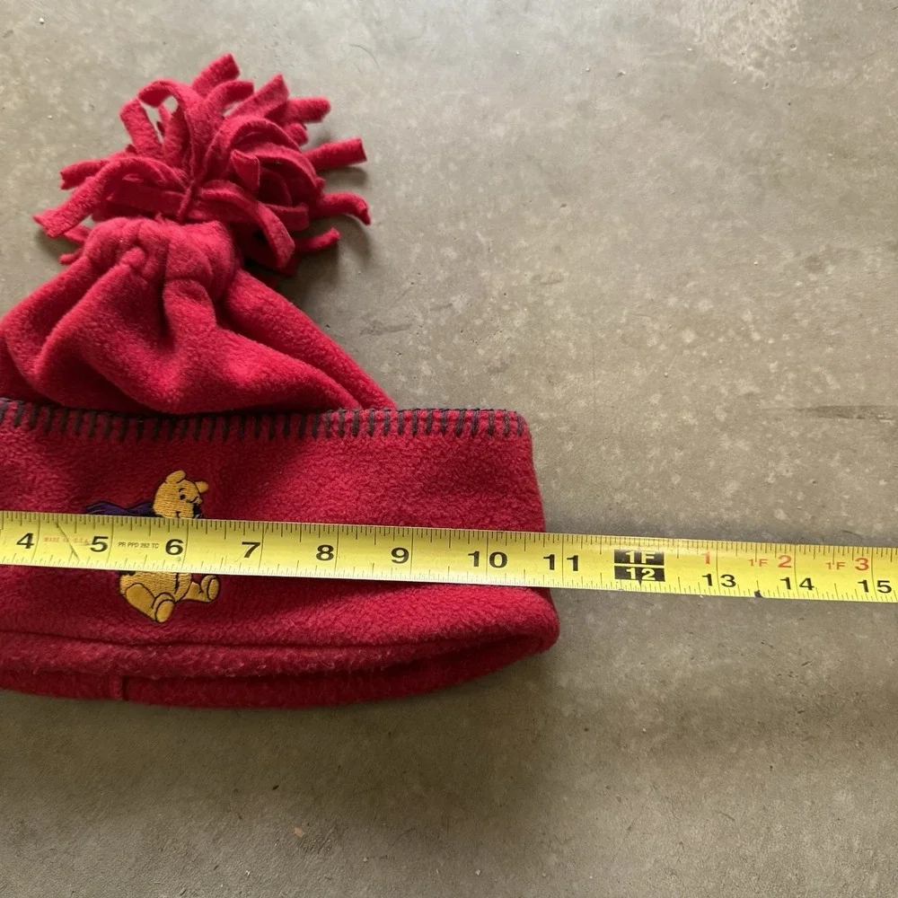 Winnie The Pooh Red Fleece Hat Pom Pom Cap Goofys Hat Co Disneyland Toddler Baby